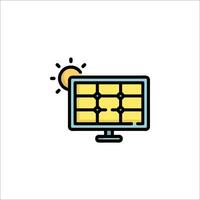A computer screen with a sun on it vector