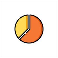 A pie chart icon with a yellow and orange slice vector