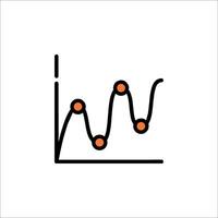 A graph line with dots on it vector