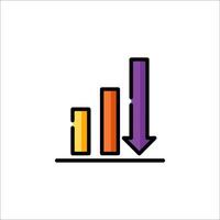 An icon of a bar chart with an arrow pointing up vector