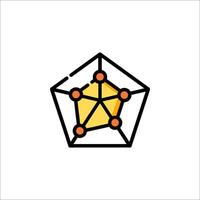 A yellow and orange cube with a star on it vector