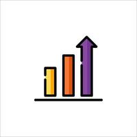 An icon of a bar chart with an arrow going up vector