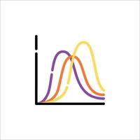 A graph with a line and a curve vector