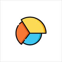 A colorful pie chart icon on a white background vector