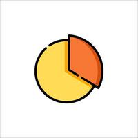 A pie chart icon with a slice of pie vector