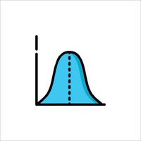 A curve with a line on it vector
