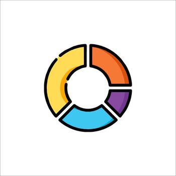 A colorful circle icon with a circle in the middle vector