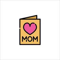 A mom card with a heart on it vector