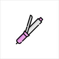 A pink pen and scissors icon on a white background vector