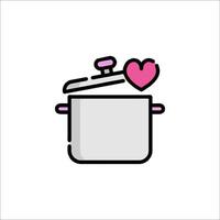 A pot with a heart on top of it vector