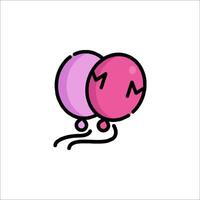 A pink balloon with a heart on it vector
