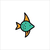 A fish icon in a line style vector