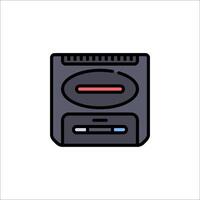 An icon of a computer with a red light vector