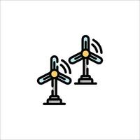 Two wind turbines on a white background vector