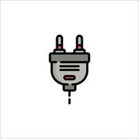 A plug icon with a red and white cord vector