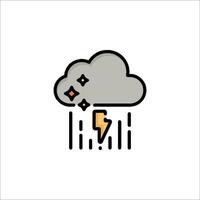 A cloud with lightning and rain icon vector