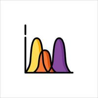 Colorful line icon of a graph with three different colors vector