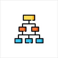 An icon of a tree with a number of blocks on it vector
