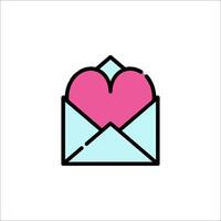 An envelope with a heart inside vector