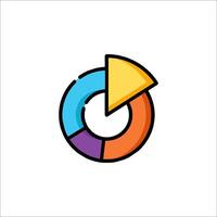 A colorful pie chart icon on a white background vector