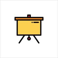 A yellow box with a black lid on a stand vector