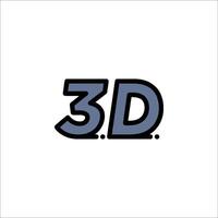 A 3d logo with the word 3d in it vector