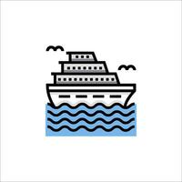A cruise ship icon on a white background vector