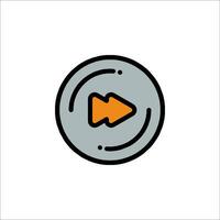 A play button icon in a circle vector