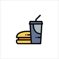 A hamburger and drink icon on a white background vector