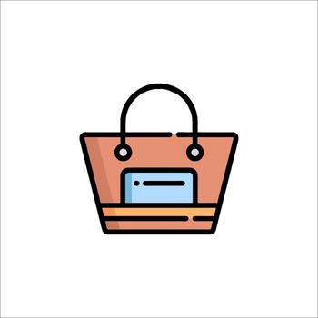 A bag icon with a handle and a handle vector