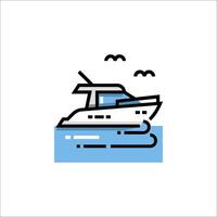 A boat on the water icon vector
