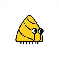 A yellow insect with eyes and a big head vector