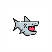 A cartoon shark with open mouth and teeth vector