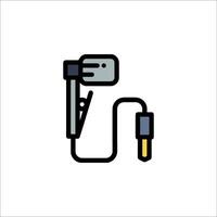 A black and white icon of a plug and a cord vector