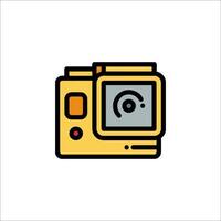 A yellow camera icon on a white background vector