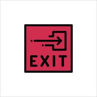 Exit sign icon vector