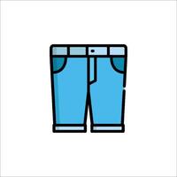 A blue pair of jeans icon on a white background vector