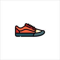 A shoe icon with a red and blue color vector
