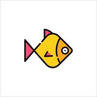 A fish icon in a flat style vector