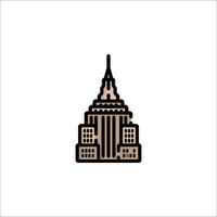 The empire state building is shown in a line art style vector