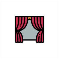 Theater curtain icon illustration vector
