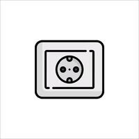 An icon of a black and white square socket vector