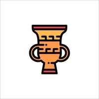 A trophy icon with a red and orange color vector