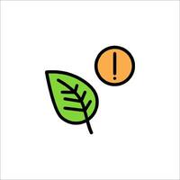 A green leaf with an exclamation mark on it vector