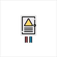 A file icon with a yellow triangle on it vector
