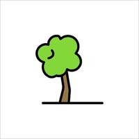 A cartoon tree with a green leaf on it vector