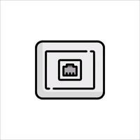 A black and white icon of a computer vector