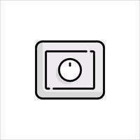 A black and white icon of a light switch vector