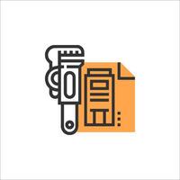 A barber's tool and a file icon vector