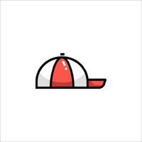 A red and white baseball cap on a white background vector
